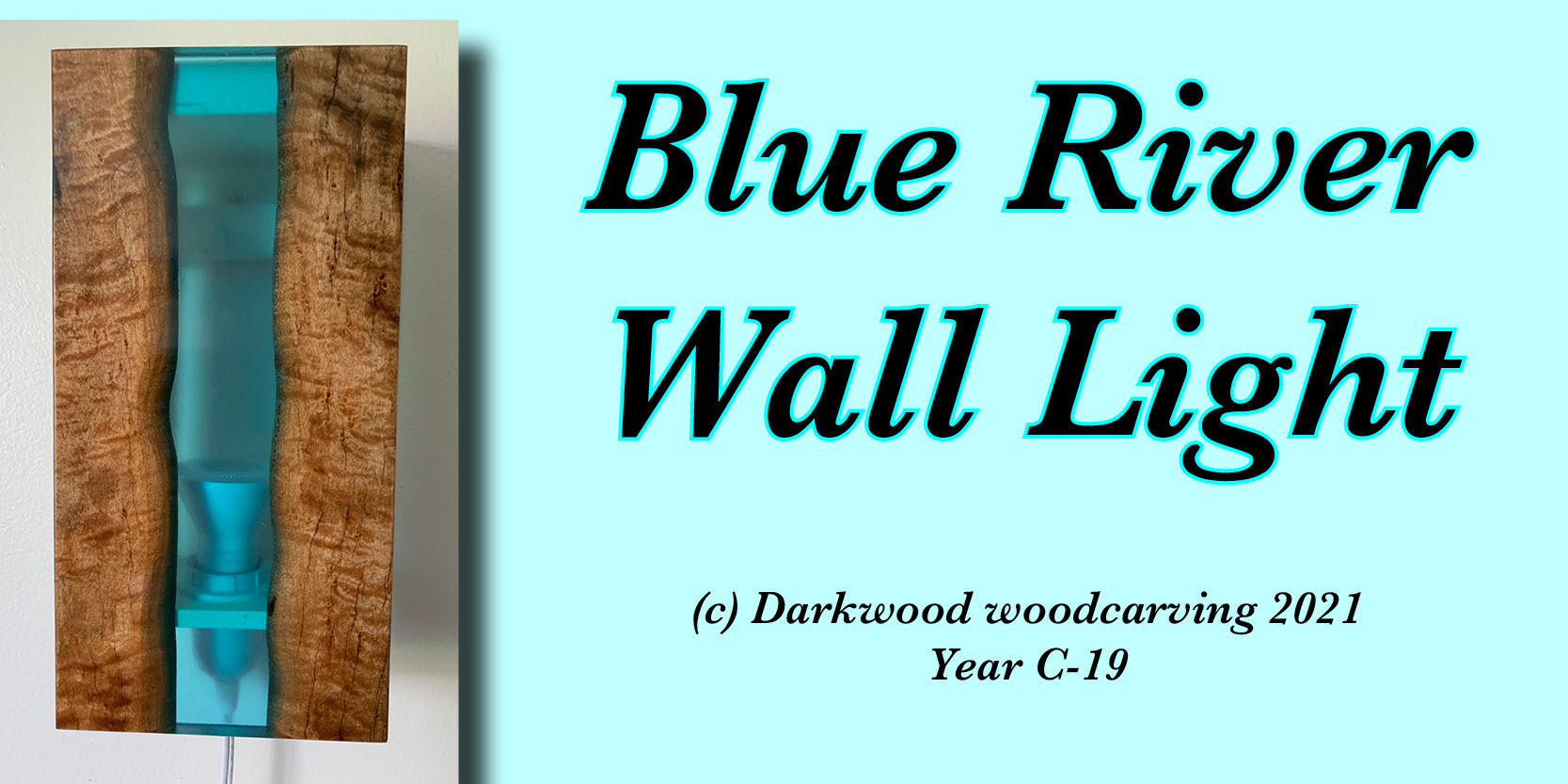 Wall lighting, functional art Birdseye Maple and blue Epoxy wall light